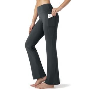 BUBBLELIME Women's Bootcut Yoga Pants Long High-Waisted Flare Pants L NWT
